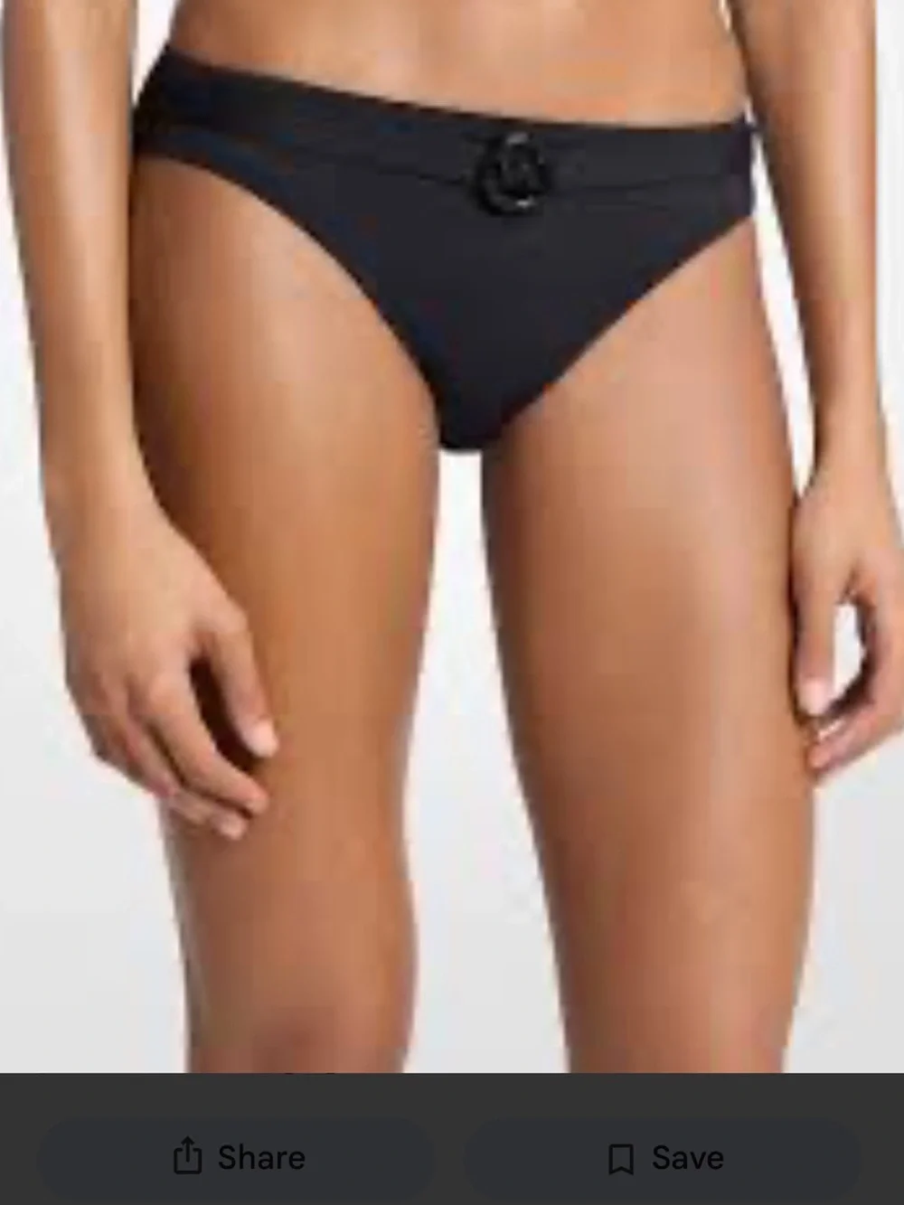 Michael Kors Black Bikini Bottom with Ring Accent